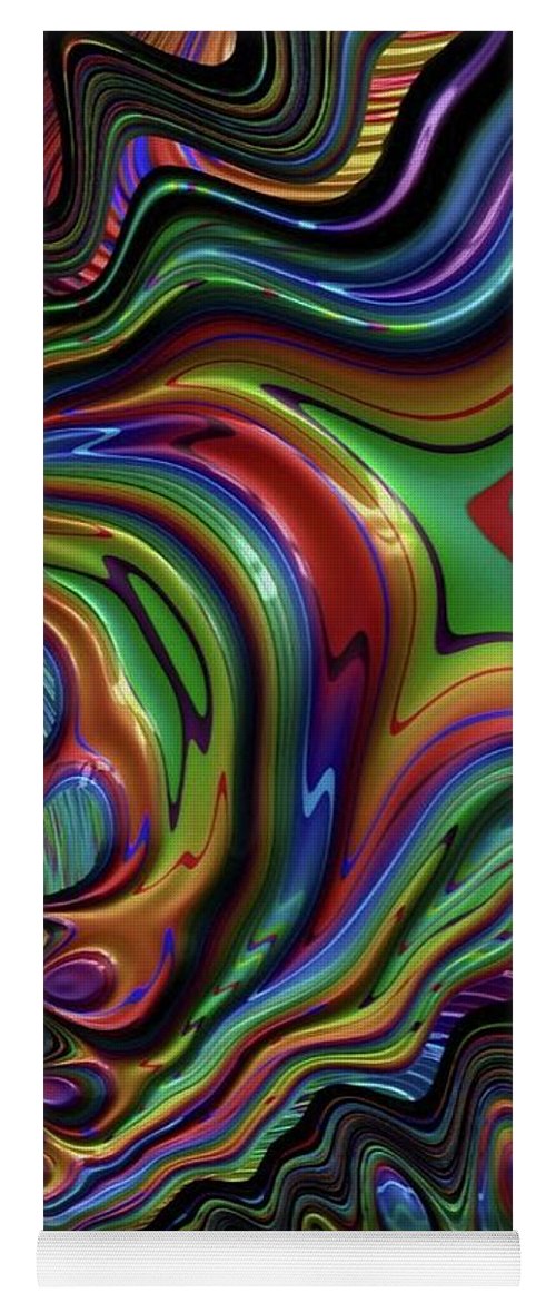 Rainbow Liquid Fractal - Yoga Mat