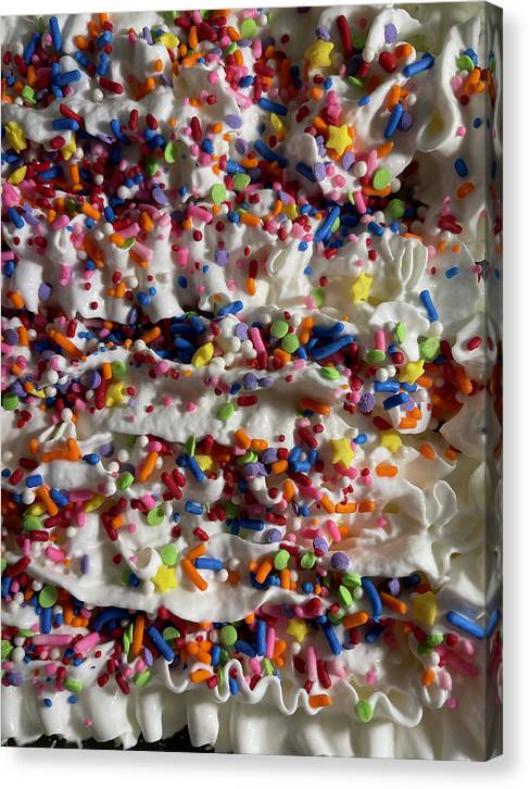 Rainbow Sprinkles On Whipped Cream - Canvas Print