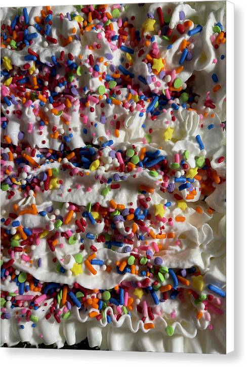 Rainbow Sprinkles On Whipped Cream - Canvas Print