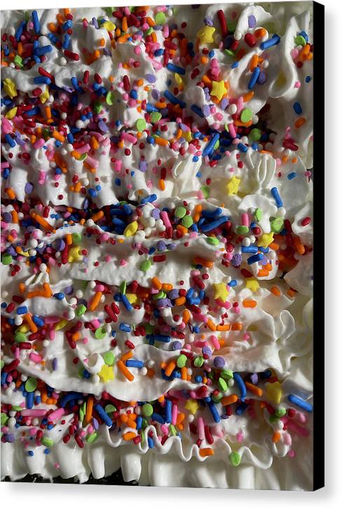 Rainbow Sprinkles On Whipped Cream - Canvas Print