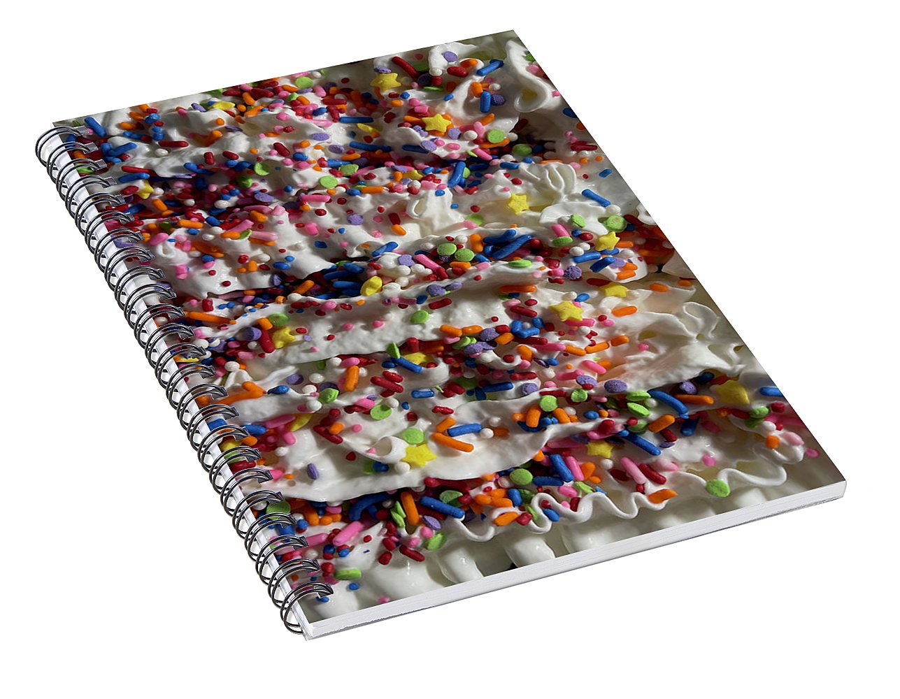 Rainbow Sprinkles On Whipped Cream - Spiral Notebook