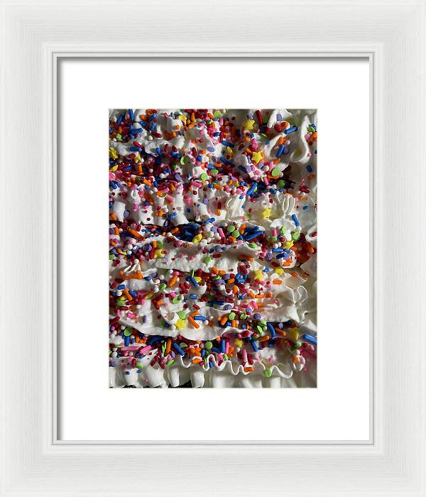 Rainbow Sprinkles On Whipped Cream - Framed Print