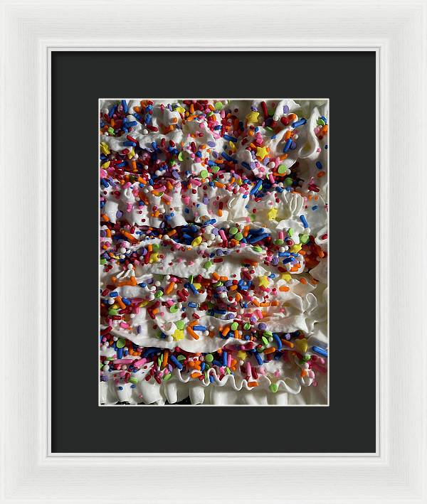 Rainbow Sprinkles On Whipped Cream - Framed Print