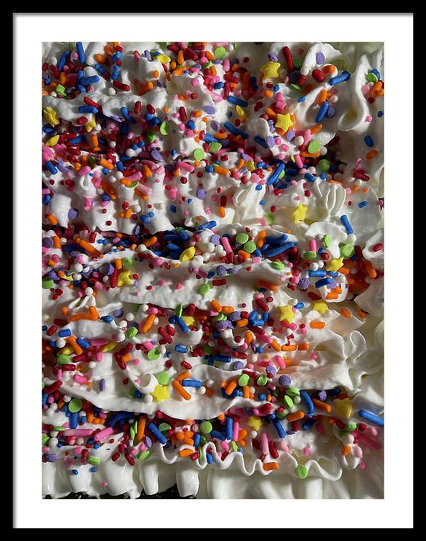 Rainbow Sprinkles On Whipped Cream - Framed Print