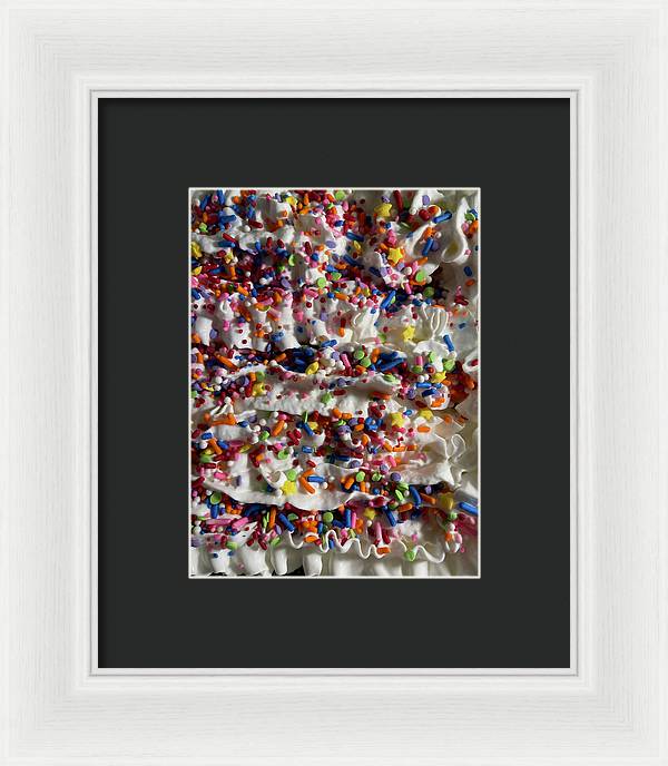 Rainbow Sprinkles On Whipped Cream - Framed Print