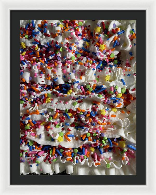 Rainbow Sprinkles On Whipped Cream - Framed Print