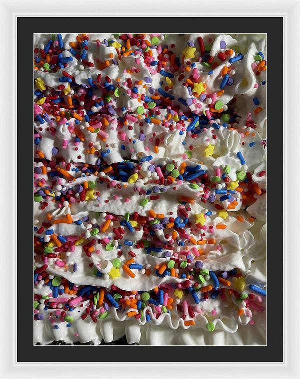 Rainbow Sprinkles On Whipped Cream - Framed Print