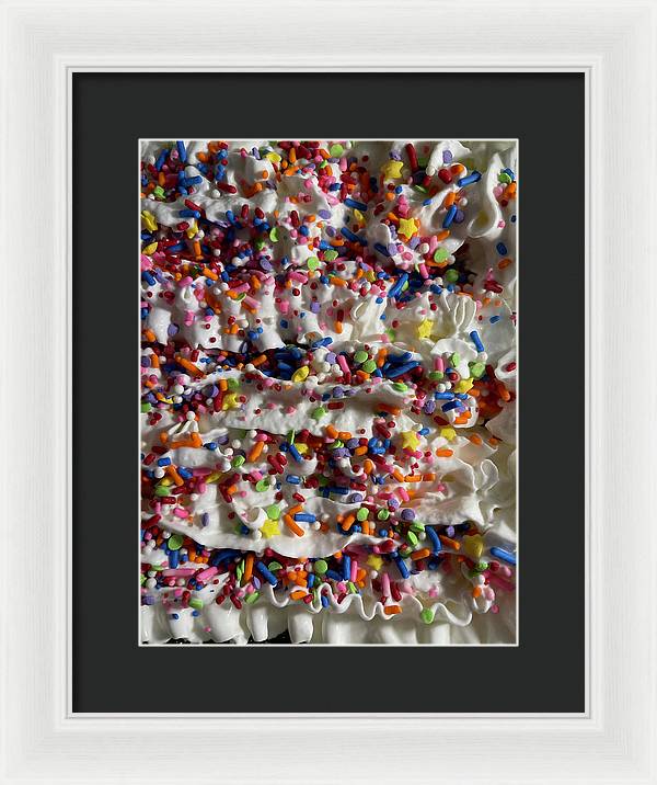 Rainbow Sprinkles On Whipped Cream - Framed Print