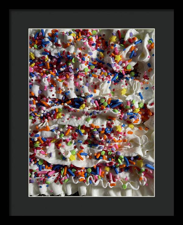 Rainbow Sprinkles On Whipped Cream - Framed Print