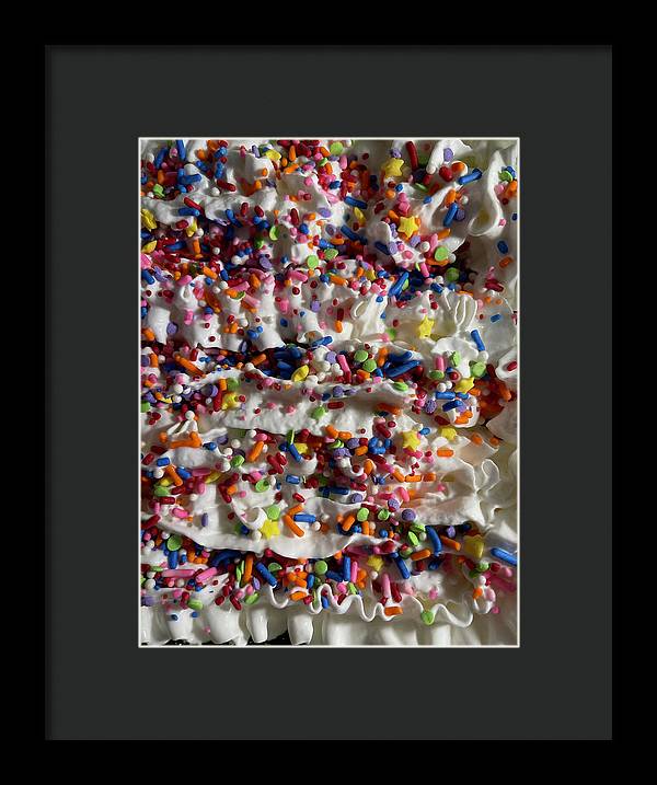 Rainbow Sprinkles On Whipped Cream - Framed Print