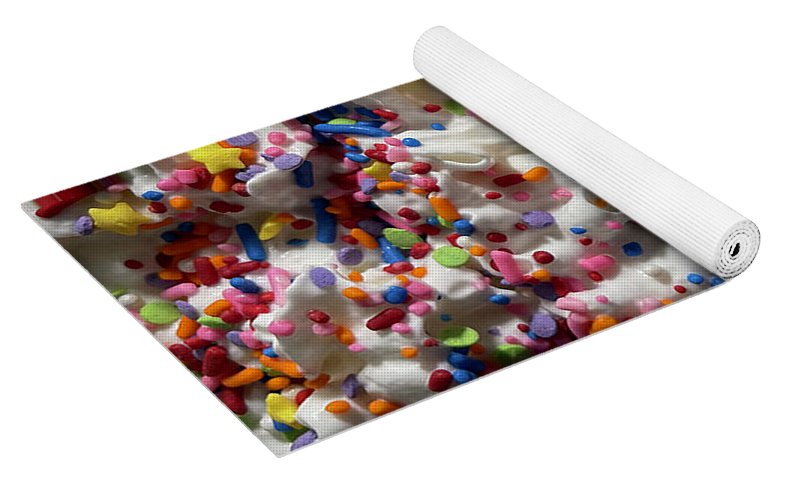 Rainbow Sprinkles On Whipped Cream - Yoga Mat