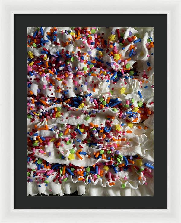 Rainbow Sprinkles On Whipped Cream - Framed Print