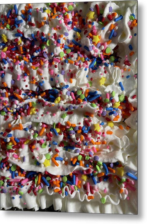 Rainbow Sprinkles On Whipped Cream - Metal Print