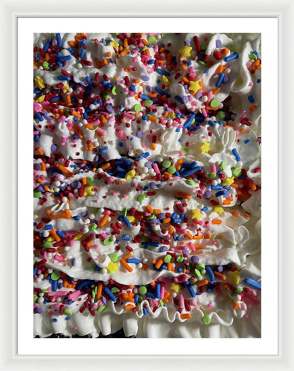 Rainbow Sprinkles On Whipped Cream - Framed Print