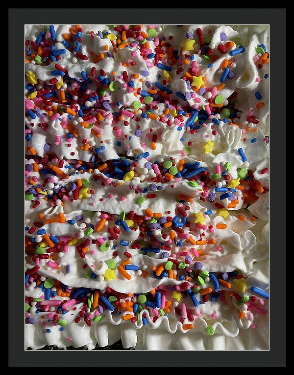 Rainbow Sprinkles On Whipped Cream - Framed Print