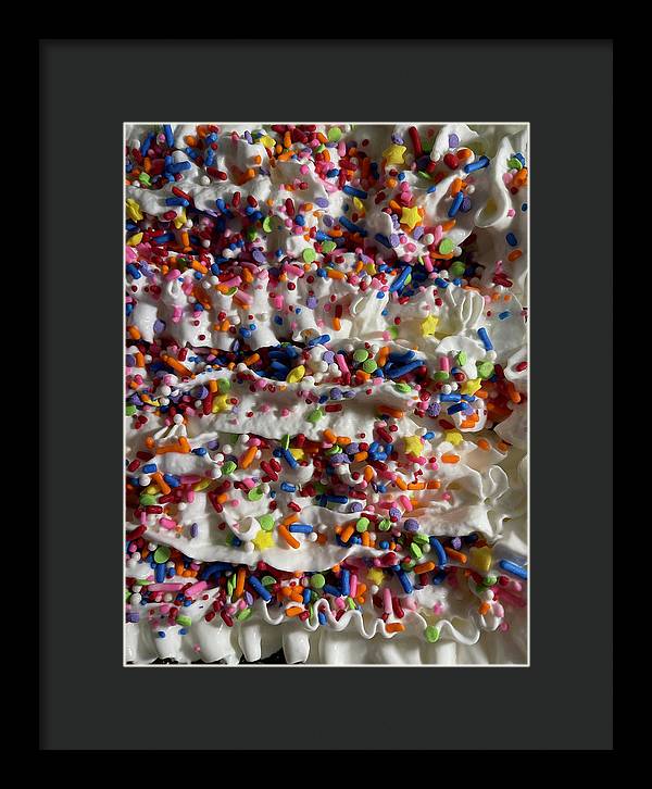 Rainbow Sprinkles On Whipped Cream - Framed Print