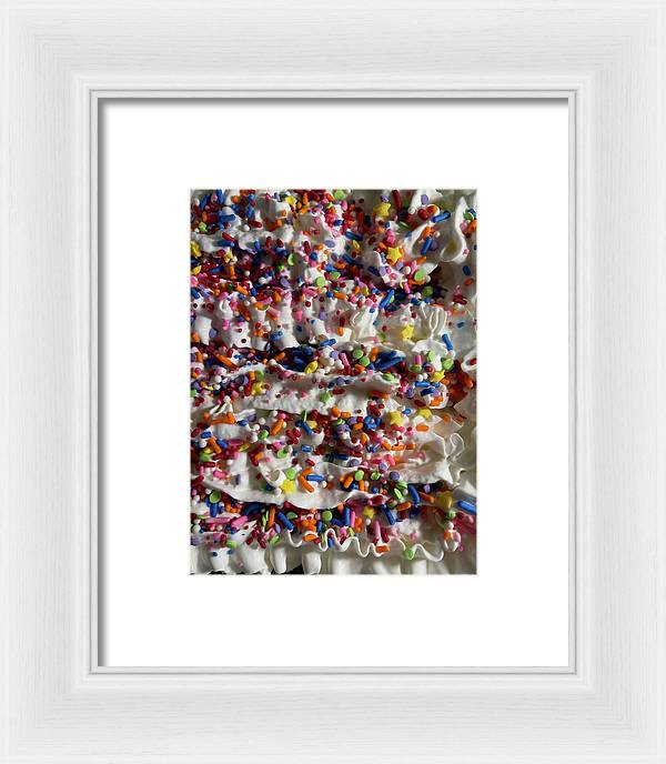 Rainbow Sprinkles On Whipped Cream - Framed Print