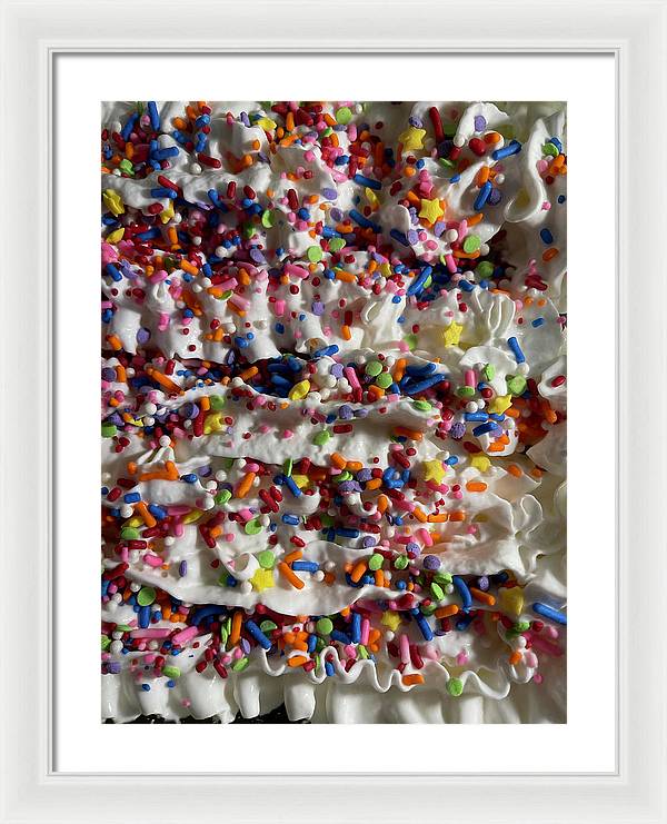 Rainbow Sprinkles On Whipped Cream - Framed Print