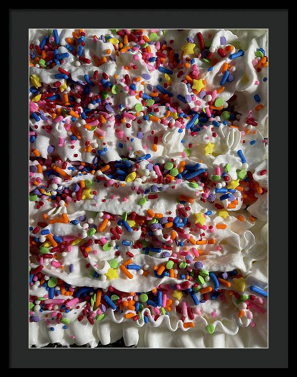 Rainbow Sprinkles On Whipped Cream - Framed Print