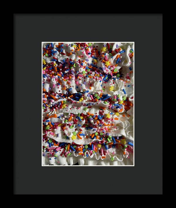 Rainbow Sprinkles On Whipped Cream - Framed Print