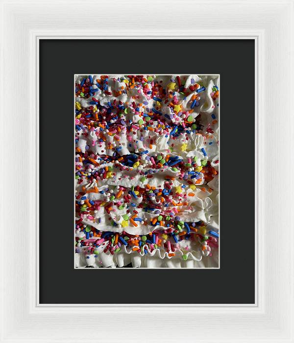 Rainbow Sprinkles On Whipped Cream - Framed Print