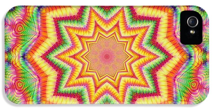 Rainbow Star Fractal Kaleidoscope - Phone Case