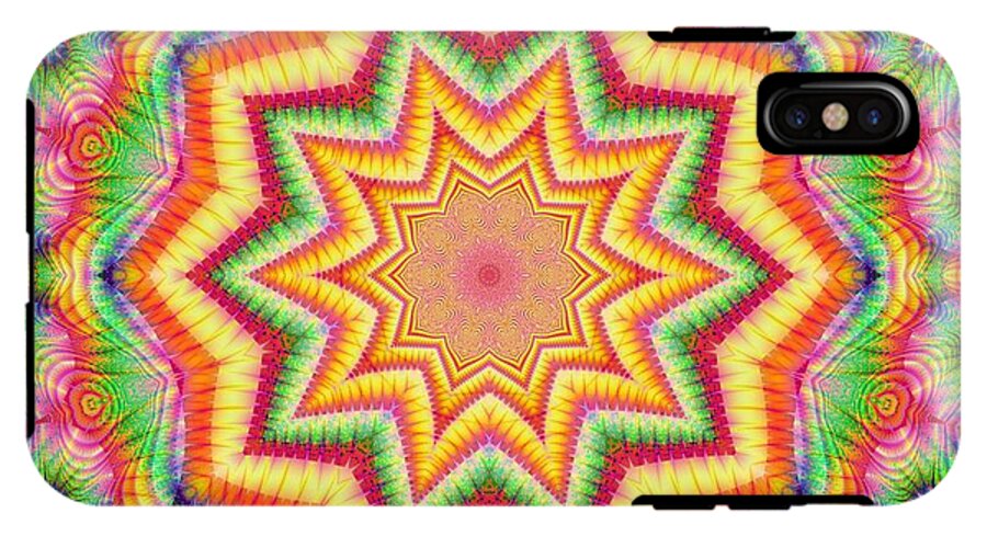 Rainbow Star Fractal Kaleidoscope - Phone Case