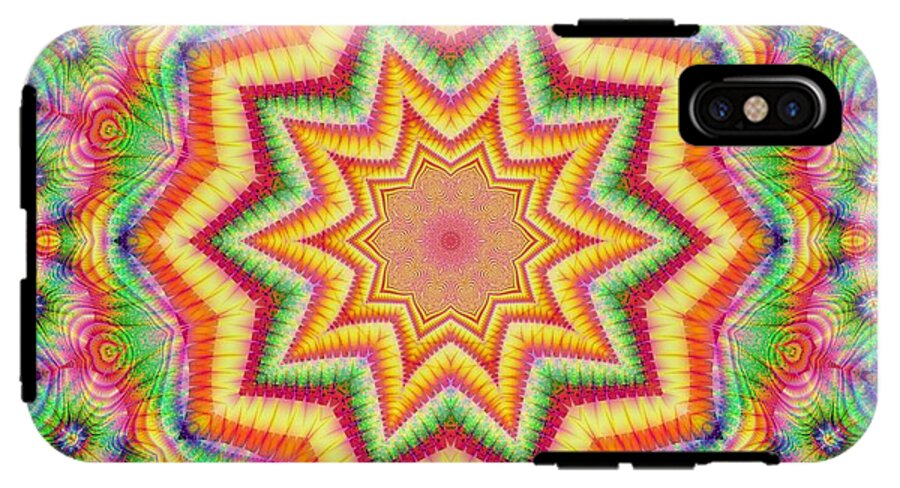 Rainbow Star Fractal Kaleidoscope - Phone Case