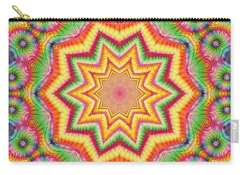 Rainbow Star Fractal Kaleidoscope - Carry-All Pouch