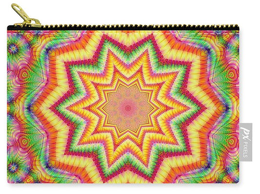 Rainbow Star Fractal Kaleidoscope - Carry-All Pouch