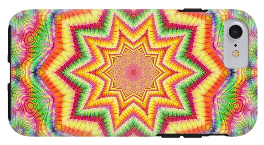 Rainbow Star Fractal Kaleidoscope - Phone Case