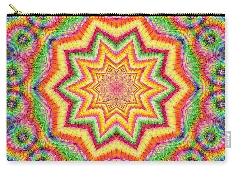 Rainbow Star Fractal Kaleidoscope - Carry-All Pouch