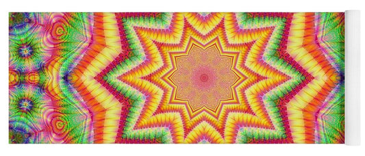 Rainbow Star Fractal Kaleidoscope - Yoga Mat