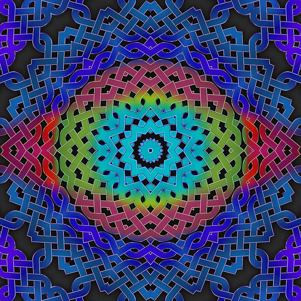 Rainbow Celtic Knot Kaleidoscope Digital Image Download