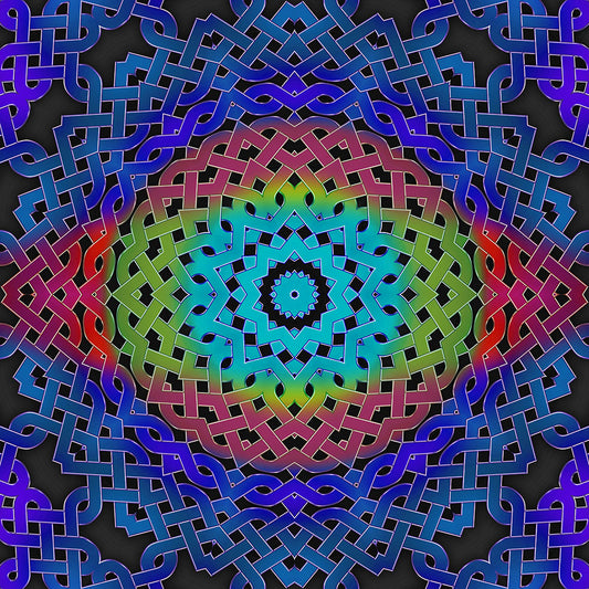 Rainbow Celtic Knot Kaleidoscope Digital Image Download