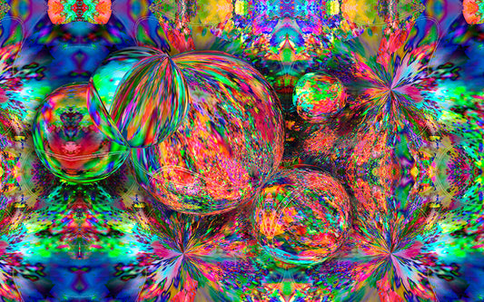 Rainbow Fractal Bubbles Digital Image Download