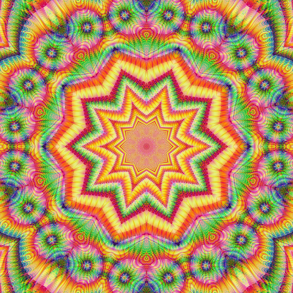 Rainbow Fractal Kaleidoscope Digital Image Download