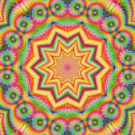 Rainbow Fractal Kaleidoscope Digital Image Download