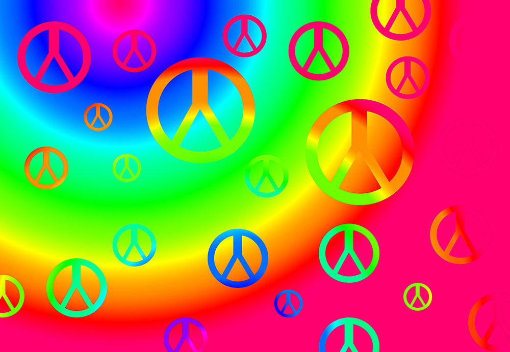 Rainbow Peace Signs Digital Image Download