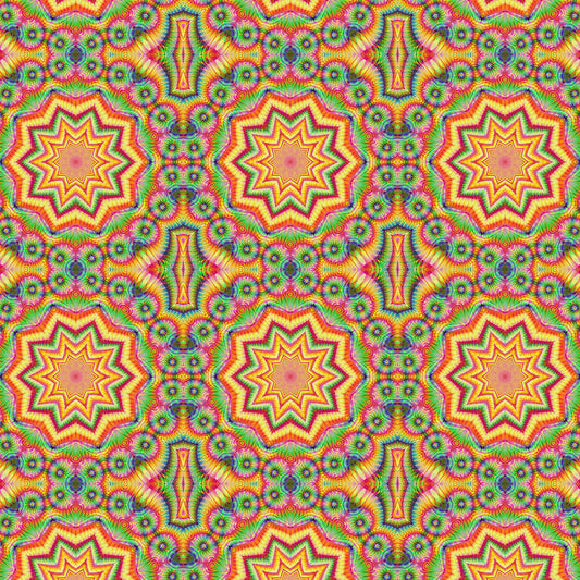 Rainbow Star Fractal Kaleidoscope Digital Image Download