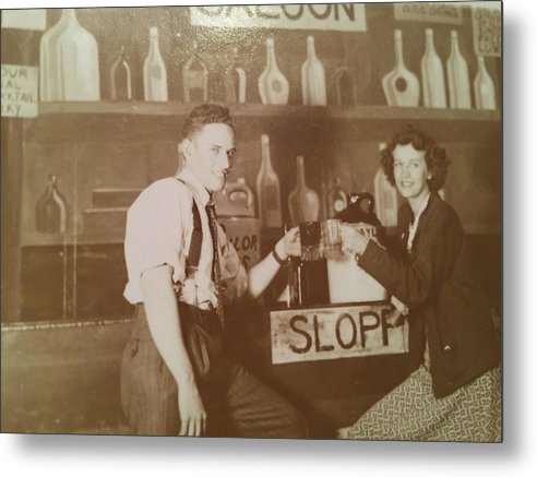 Ray and Shirl At A Bar - Metal Print