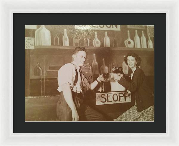 Ray and Shirl At A Bar - Framed Print