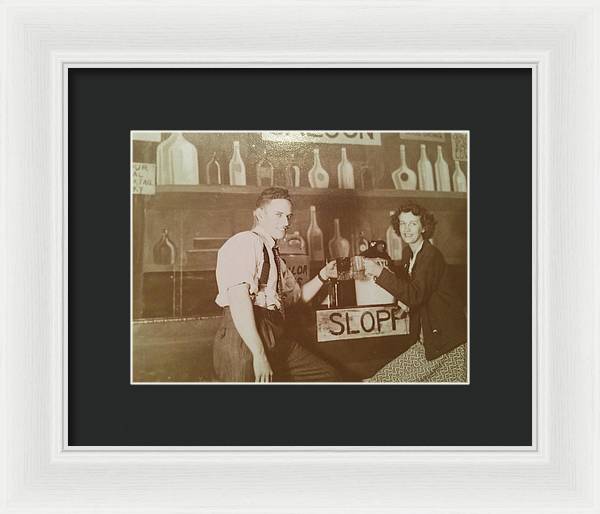 Ray and Shirl At A Bar - Framed Print