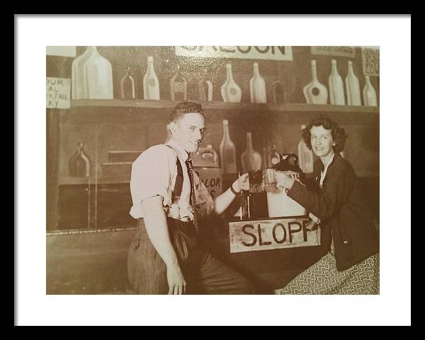 Ray and Shirl At A Bar - Framed Print