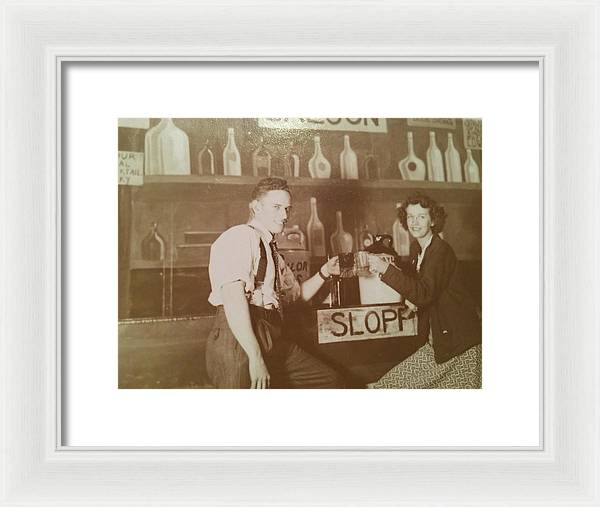 Ray and Shirl At A Bar - Framed Print