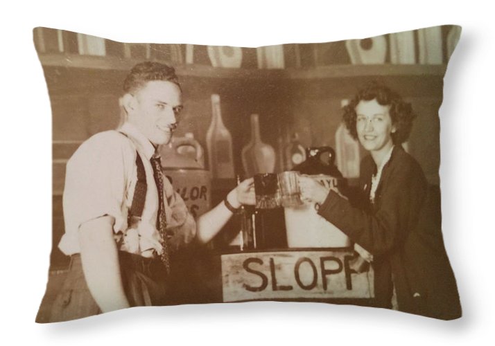 Ray and Shirl At A Bar - Throw Pillow