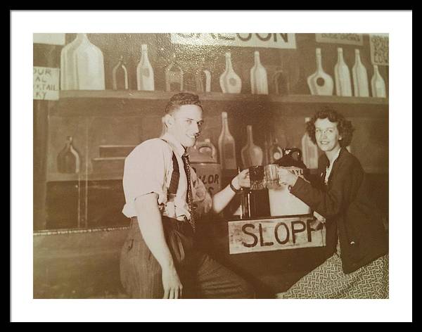 Ray and Shirl At A Bar - Framed Print