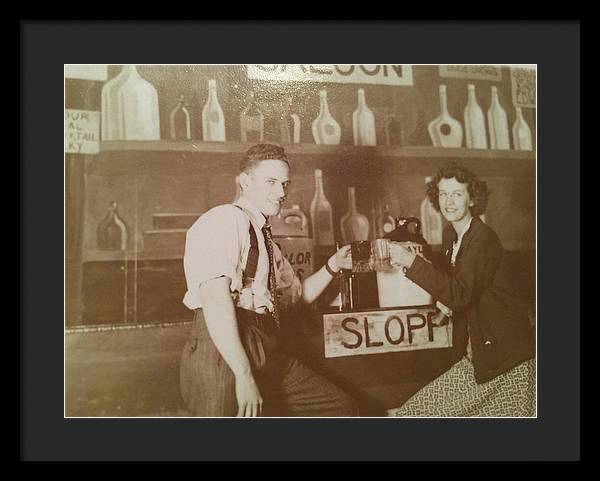 Ray and Shirl At A Bar - Framed Print