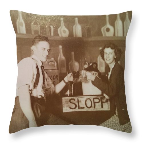 Ray and Shirl At A Bar - Throw Pillow