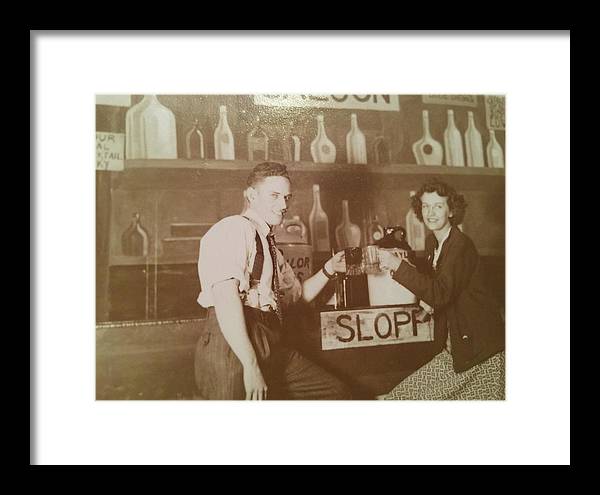 Ray and Shirl At A Bar - Framed Print